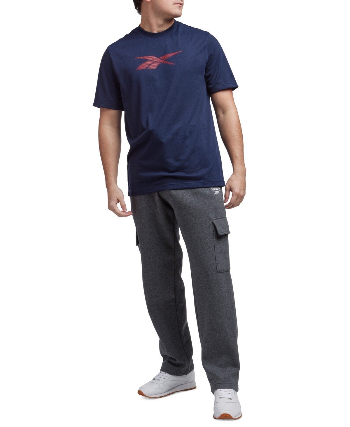 Reebok Regular Fit Short Sleeve Graphic T - Shirt Shirt Blue Solid