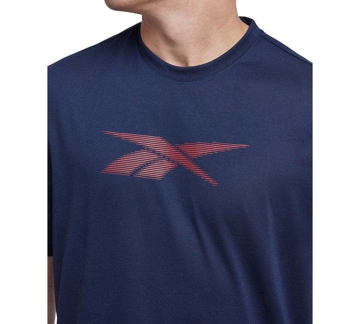 Reebok Regular Fit Short Sleeve Graphic T - Shirt Shirt Blue Solid