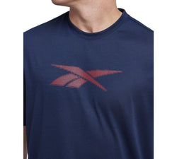 Reebok Regular Fit Short Sleeve Graphic T - Shirt Shirt Blue Solid thumbnail 4