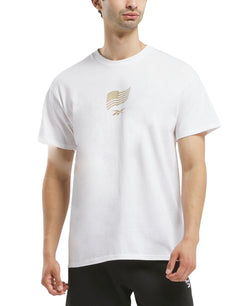 Reebok Regular Fit Short Sleeve Medal State of Mind T - Shirt Shirt White thumbnail 1