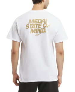 Reebok Regular Fit Short Sleeve Medal State of Mind T - Shirt Shirt White thumbnail 3
