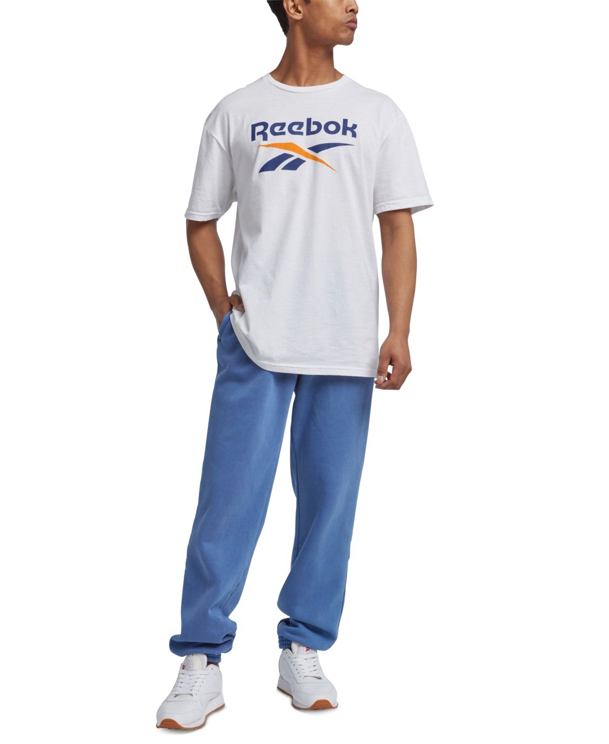 Reebok Regular Fit Short Sleeve T - Shirt Graphic Shirt White Solid