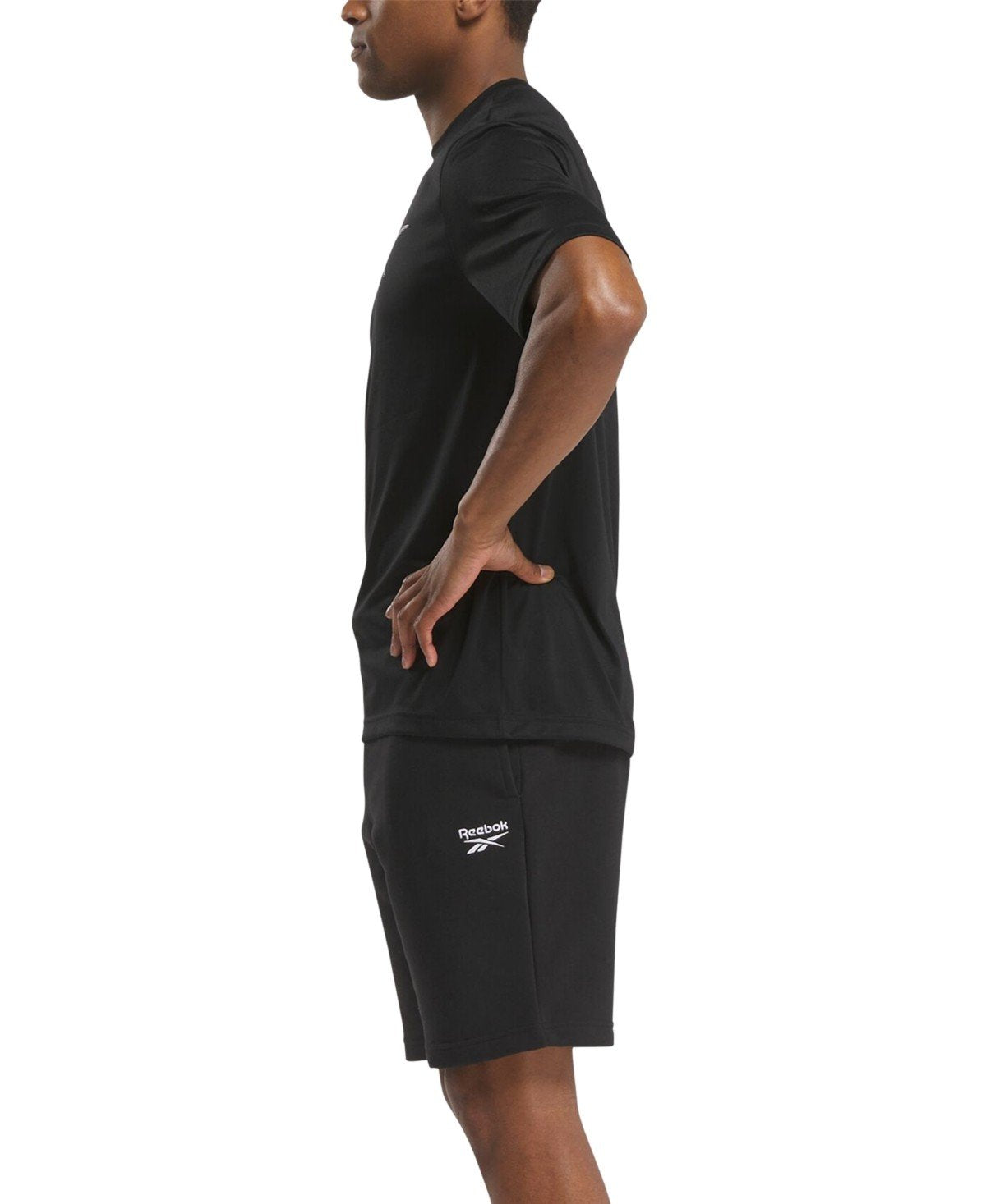 Reebok Regular Fit Short Sleeve T - Shirt Shirt Black Solid
