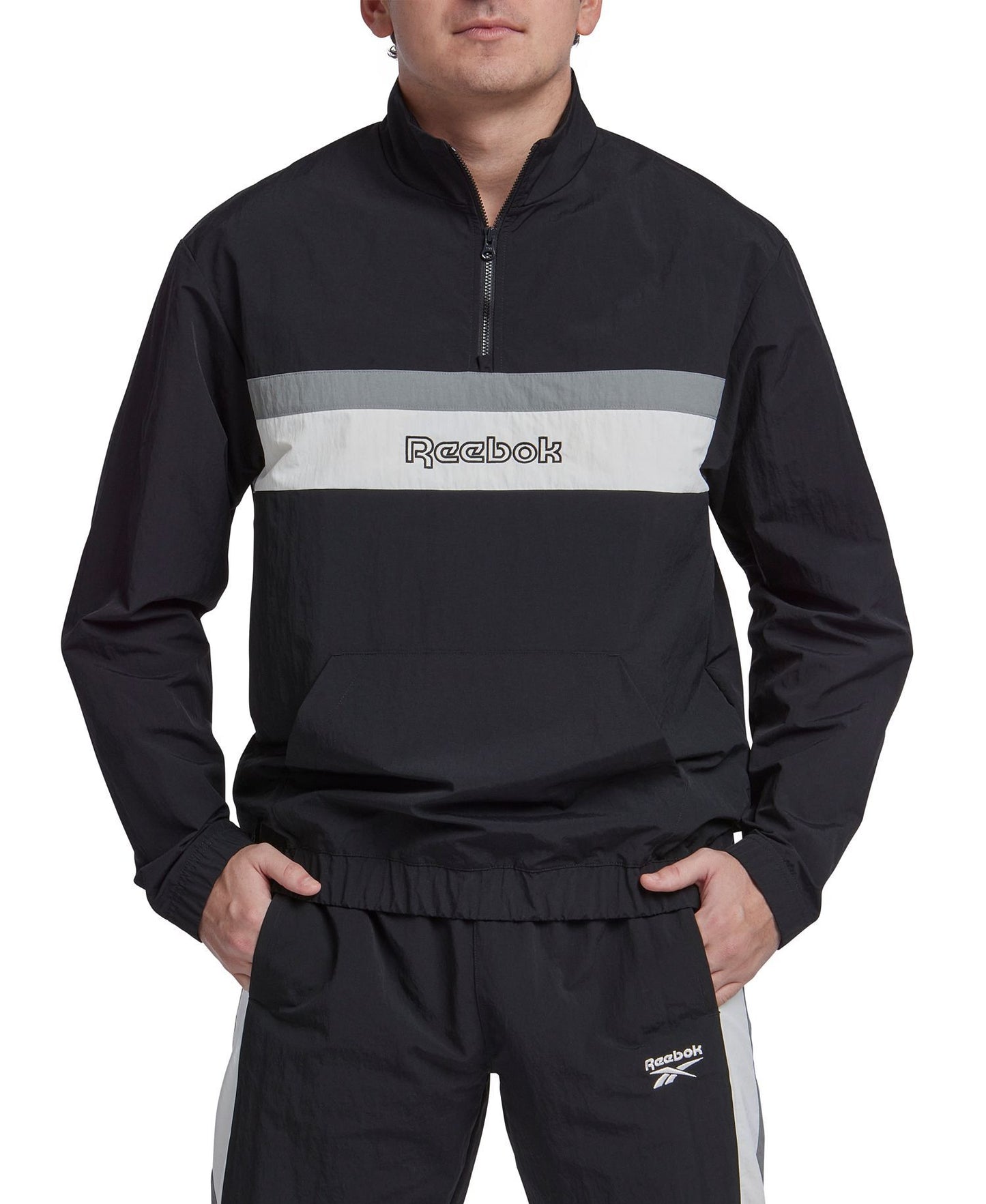 Reebok Retro Colorblocked Quarter-Zip Popover