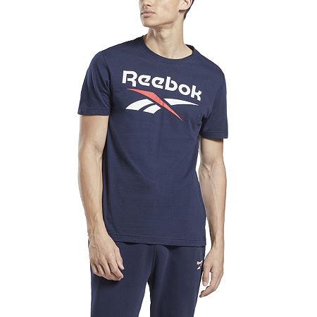 Reebok Slim - Fit Identity Big Logo Short - Sleeve T - Shirt - Navy/White/Red navy,white,red