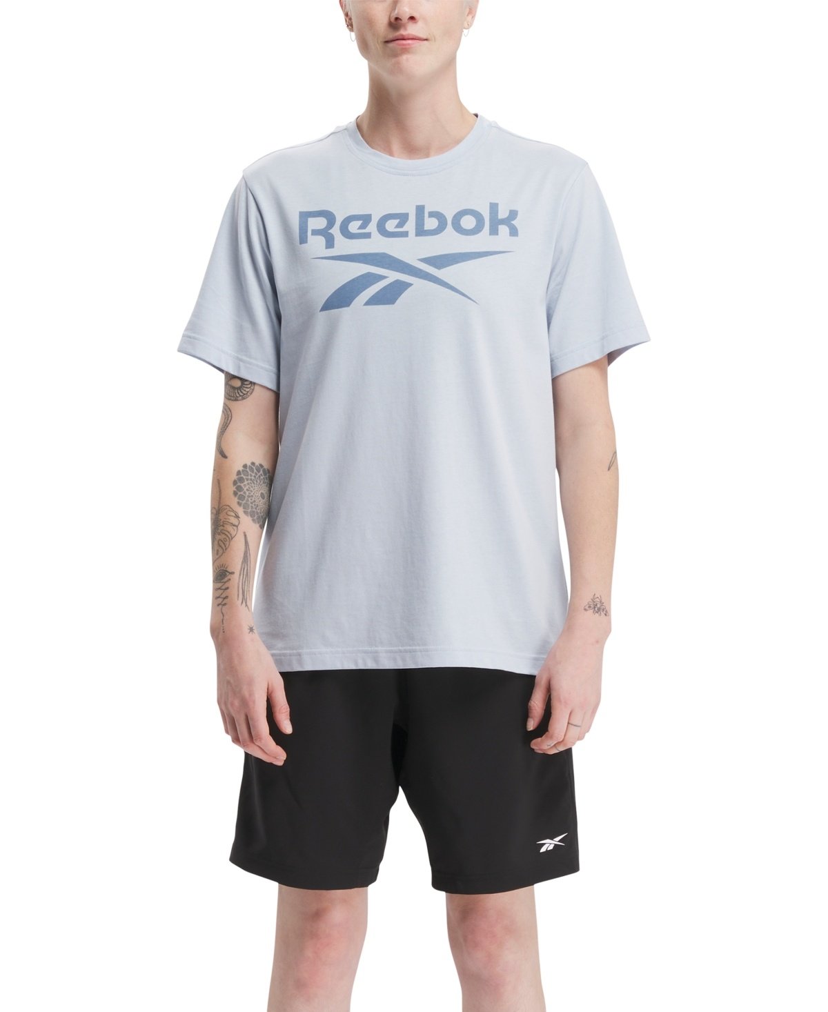 Reebok Slim - Fit Identity Big Logo Short - Sleeve T - Shirt - Pale Blue/slt Blue pale blue,slt blue