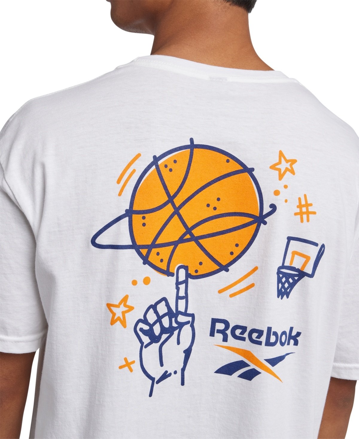 Reebok Spinster Classic Logo Graphic T - Shirt - White/navy/orange white,navy,orange