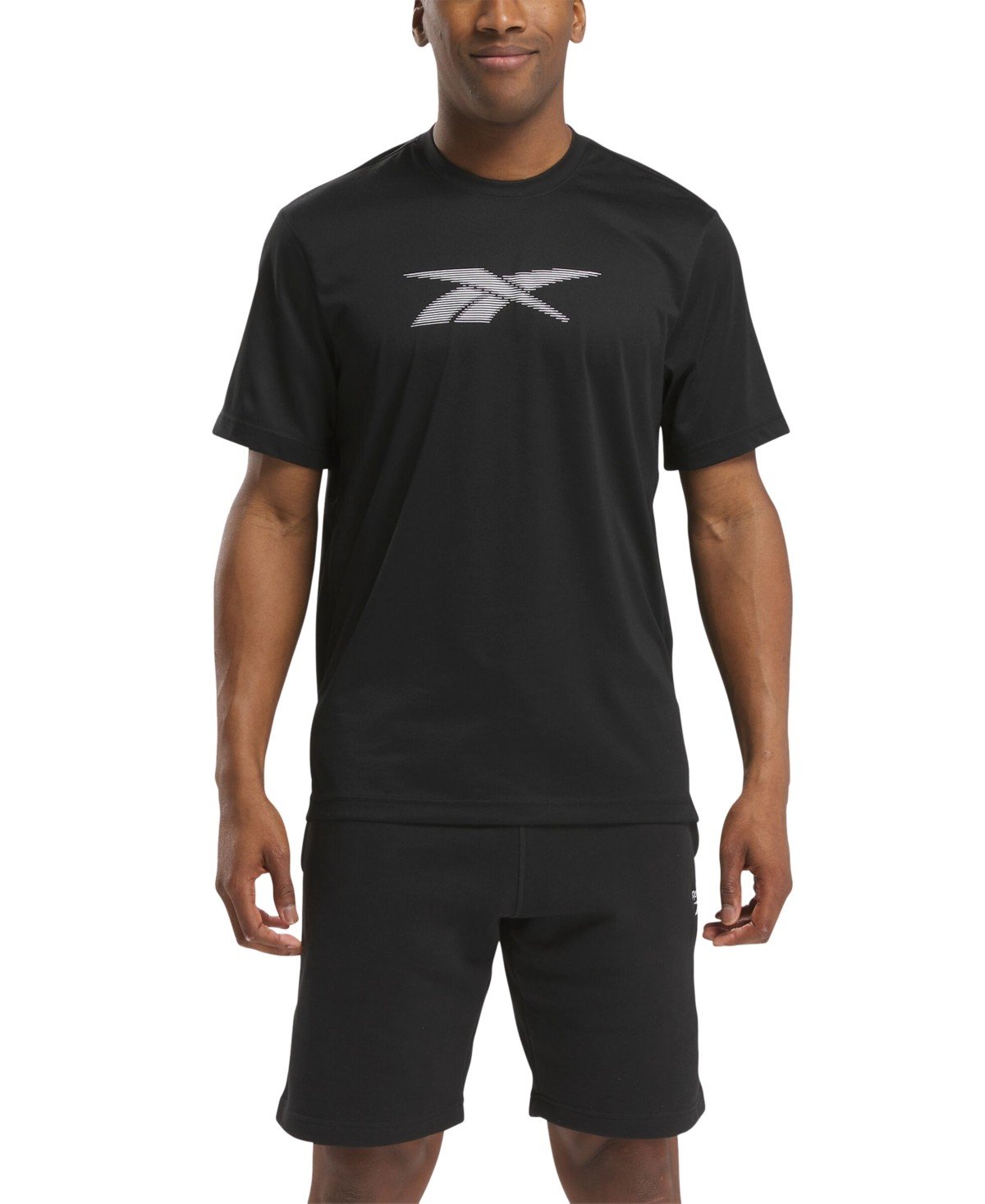 Reebok Vector Performance Short Sleeve Logo Graphic T - Shirt - Black/white black,white
