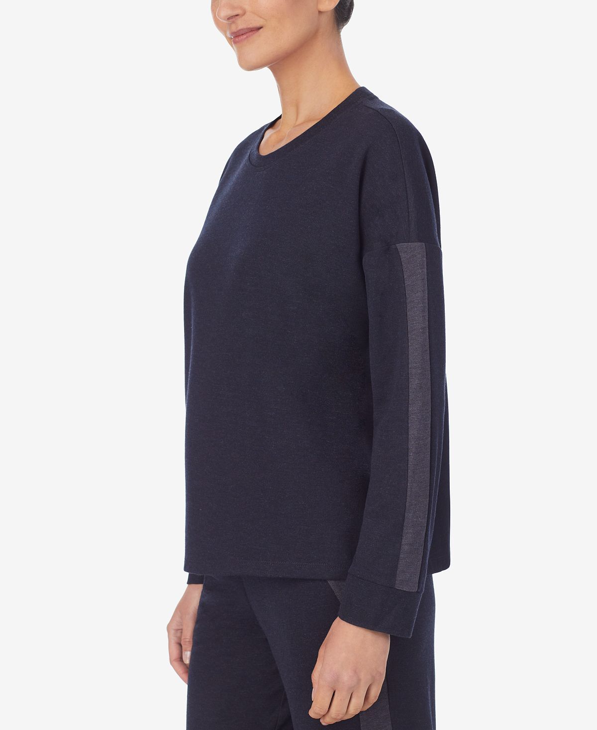 Refinery29 Colorblocked Pullover Pajama Top Black