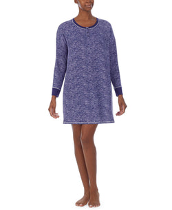 Refinery29 Printed Henley Sleep Shirt & Sleep Mask Set Navy thumbnail 1
