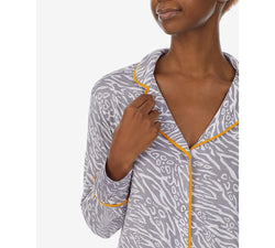 Refinery29 Printed Notch-collar Pajama Set Grey Print thumbnail 3
