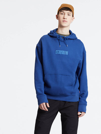 Relaxed Graphic Hoodie Navy