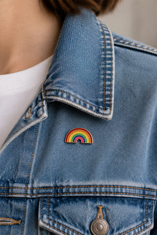 Retro Rainbow Arc Enamel Pin
