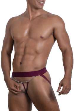 Roger Smuth RS086 Men's Underwear Jock-Thong Color Burgundy thumbnail 2
