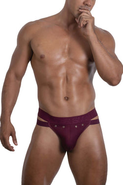 Roger Smuth RS088 Men's Underwear Jock-Thong Color Burgundy thumbnail 2