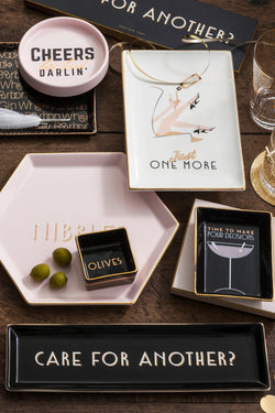 Rosanna Black/Gold 'Care For Another?' Porcelain Serving Tray thumbnail 3
