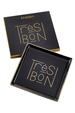 Rosanna Black/Gold 'Très Bon' Porcelain Tray thumbnail 1