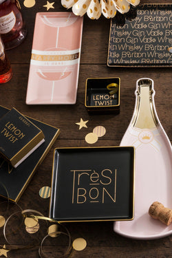 Rosanna Black/Gold 'Très Bon' Porcelain Tray thumbnail 2