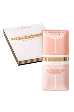 Rosanna Pink/Gold 'Happy Hour is Here!' Porcelain Tray thumbnail 1