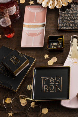 Rosanna Pink/Gold 'Happy Hour is Here!' Porcelain Tray thumbnail 2