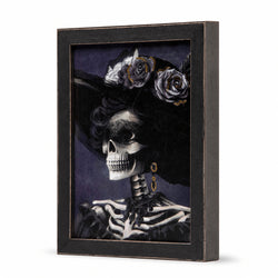 Rose-Crowned Skeleton Portrait Halloween Tabletop Décor thumbnail 1