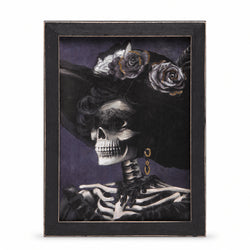 Rose-Crowned Skeleton Portrait Halloween Tabletop Décor thumbnail 2