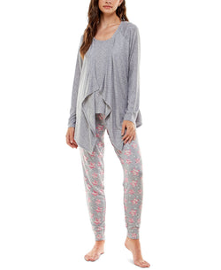 Roudelain Cardigan Tank Top & Jogger Pants Pajama Set Tradewinds All About The Stars thumbnail 1