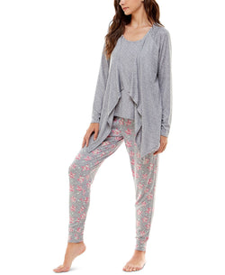 Roudelain Cardigan Tank Top & Jogger Pants Pajama Set Tradewinds All About The Stars thumbnail 3