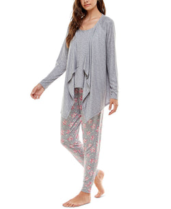 Roudelain Cardigan Tank Top & Jogger Pants Pajama Set Tradewinds All About The Stars thumbnail 4