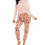 Roudelain Cashmere Luxe Long-sleeve Pajama Set New Copper Solid/above Leopard May Pink (Abp)