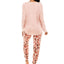 Roudelain Cashmere Luxe Long-sleeve Pajama Set New Copper Solid/above Leopard May Pink (Abp)