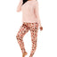 Roudelain Cashmere Luxe Long-sleeve Pajama Set New Copper Solid/above Leopard May Pink (Abp)