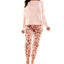 Roudelain Cashmere Luxe Long-sleeve Pajama Set New Copper Solid/above Leopard May Pink (Abp)