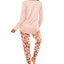 Roudelain Cashmere Luxe Long-sleeve Pajama Set New Copper Solid/above Leopard May Pink (Abp)