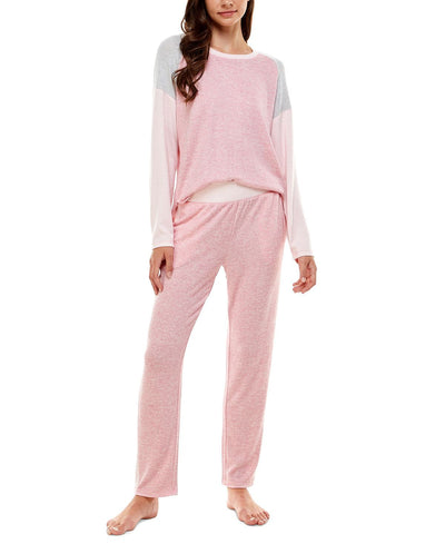 Roudelain Colorblocked Long Sleeve & Straight Leg Pajama Set Orchid Smoke Ballerina