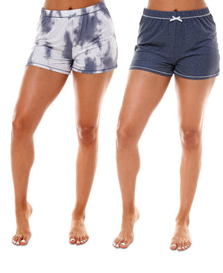Roudelain Cozy Printed 2 Pack Sleep Shorts Echo Tie Dye/vintage Indigo