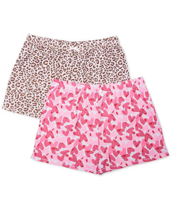 Roudelain Cozy Printed 2 Pack Sleep Shorts Heart Multiply White/jabari Spots Crystal Grey thumbnail 2