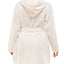 Roudelain Dolman-sleeve Hooded Short Robe Pink Stripe
