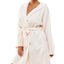 Roudelain Dolman-sleeve Hooded Short Robe Pink Stripe