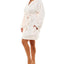 Roudelain Dolman-sleeve Hooded Short Robe Pink Stripe