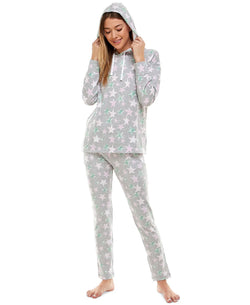 Roudelain Drop Shoulder Hoodie And Slim Leg Pant Lounge Set Star Bright Stars Soft Silver Nh thumbnail 3