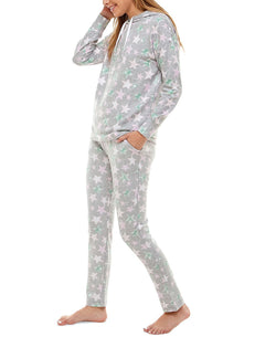 Roudelain Drop Shoulder Hoodie And Slim Leg Pant Lounge Set Star Bright Stars Soft Silver Nh thumbnail 4