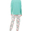 Roudelain Holiday Sweatshirt & Jogger Pants Pajama Set Spacedye Dusty Jade/White