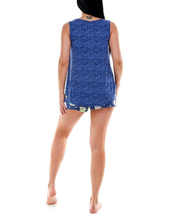 Roudelain Printed Tank Top & Shorts Pajama Set Diana Caf thumbnail 3