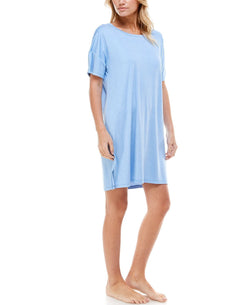 Roudelain Short Sleeve Sleep Shirt Nightgown Blue Mako ? thumbnail 2