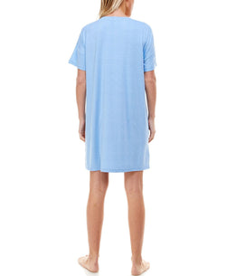 Roudelain Short Sleeve Sleep Shirt Nightgown Blue Mako ? thumbnail 3