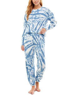 Roudelain Tie-dyed Sweatshirt & Jogger Pants Pajama Set Allure Vintage Wash thumbnail 1