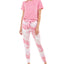 Roudelain Whisper Luxe Short-sleeve Top & Jogger Pants Pajama Set Flamingo