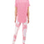 Roudelain Whisper Luxe Short-sleeve Top & Jogger Pants Pajama Set Flamingo