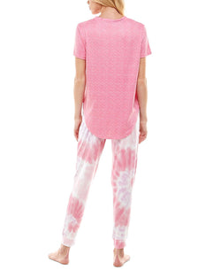 Roudelain Whisper Luxe Short-sleeve Top & Jogger Pants Pajama Set Flamingo thumbnail 2